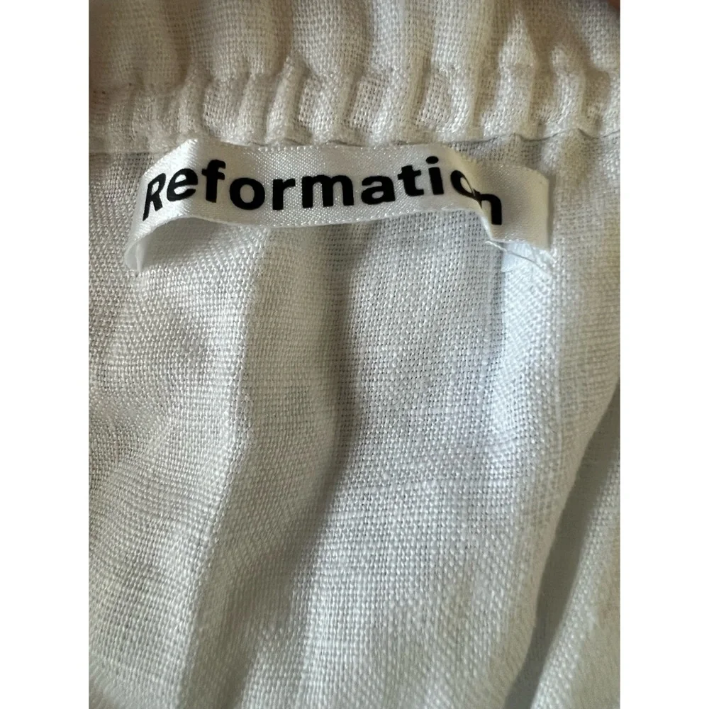 +Reformation Oak Grove white linen top size  M square neck